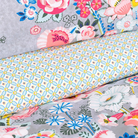 Karaca Home Dulce Blau 100% Baumwolle Doppel Bettbezug Set