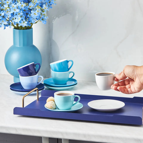 Karaca Espresso Cup Set Schattierungen von Blau für 6 Personen 