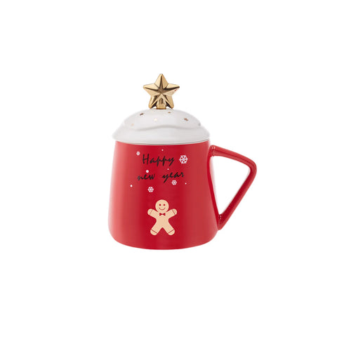 Karaca New Year  Roter Becher mit Sternchen 360 ml