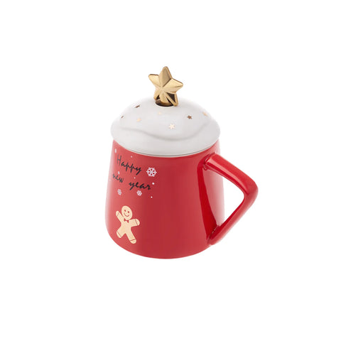 Karaca New Year  Roter Becher mit Sternchen 360 ml