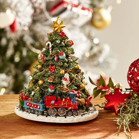 Karaca Home Dekorative Weihnachtsbaum-Spieluhr, 15 cm