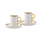 Karaca Sahmeran Weiße Kaffeetasse Set für 2 Personen 100 ml