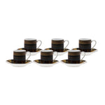 Karaca Schwarz kariert Kaffeetasse Set für 6 Personen 80 ml