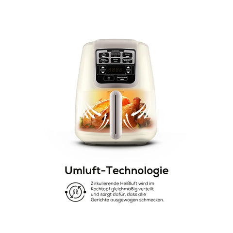 Karaca Air Cook XL 2 in 1 Talking Airfryer Ikonisches Beige