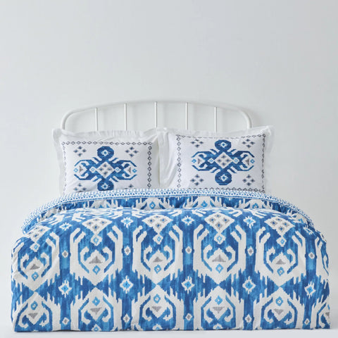 Karaca Home Neos Blaues Baumwolle Doppel Bettbezug-Set