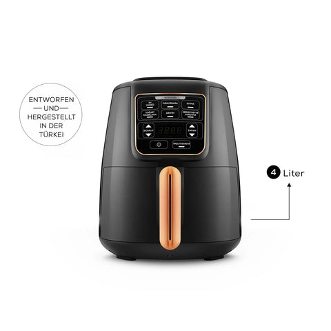 Karaca Air Cook XL 2 in 1 Sprechender Airfryer  Schwarz Kupfer