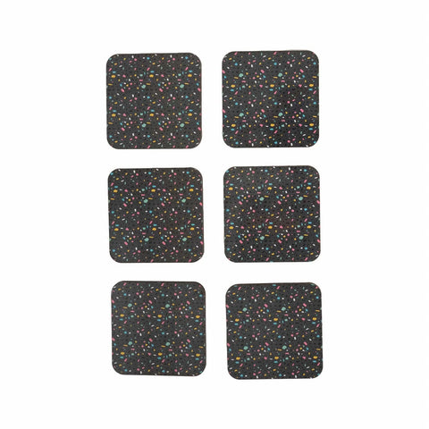 Karaca Home Terazzo 6 Teilige Schwarze Untersetzer