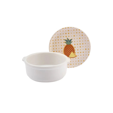 Karaca Polka Dot Ananas bedeckt Frühstück Schüssel