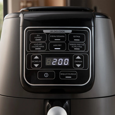 Karaca Air Cook XL 2 in 1 Sprechender Air Fryer Space Gray