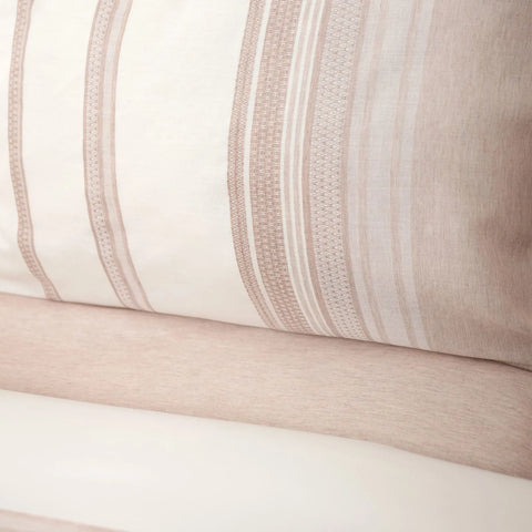 Karaca Home Vetro Beige Doppel Garn gefärbt Bettbezug Set