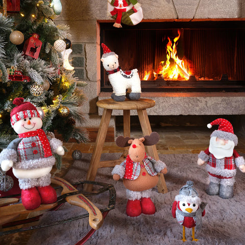 Karaca Home Stehender Weihnachtsmann Plüsch Objekt 44 cm