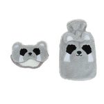 Karaca Home Animal Wärmflasche und weißes Schlafmaske-Set Grau