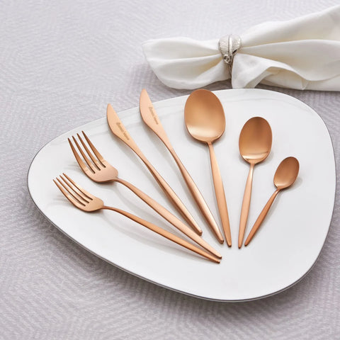 Karaca 28 Stück Lizbon Rosegold Besteck Set