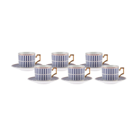 Karaca Jolly Blue Thin Satz von 6 Kaffeetassen 100 ml