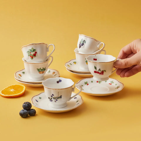 Karaca Nostalgie 6 Personen Kaffee Tasse Set 80 ml