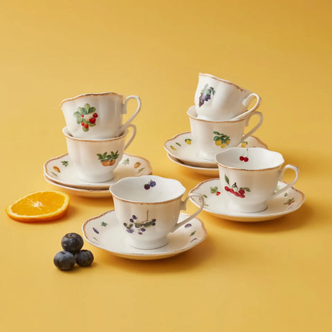 Karaca Nostalgie 6 Personen Kaffee Tasse Set 80 ml