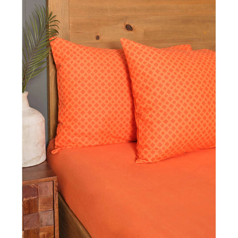 Sarah Anderson Mitsy Orange 100% Baumwolle Doppelspannbetttuch-Set