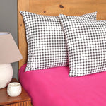 Sarah Anderson Ronie Fuchsia Schwarz 100% Baumwolle Doppel Spannbetttuch Set