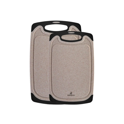 Karaca Daily Creme 2er-Set Schneidebrett in Granitoptik