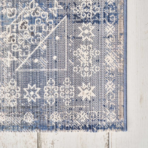 Kaşmir Halı 7/24 Alaca Patchwork Teppich Blau 120 x 180