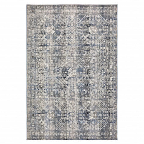 Kaşmir Halı 7/24 Alaca Patchwork Teppich Blau 160 x 230