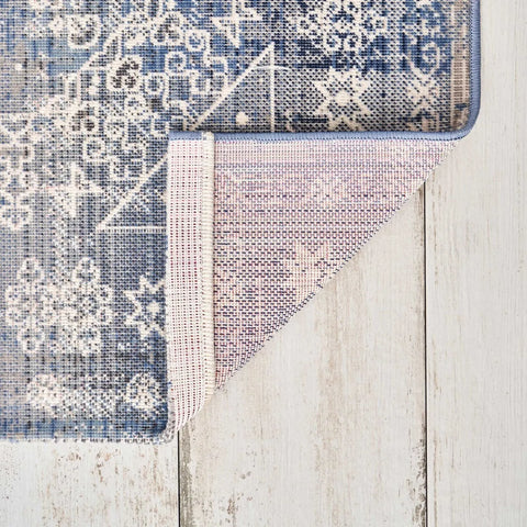 Kaşmir Halı 7/24 Alaca Patchwork Teppich Blau 160 x 230