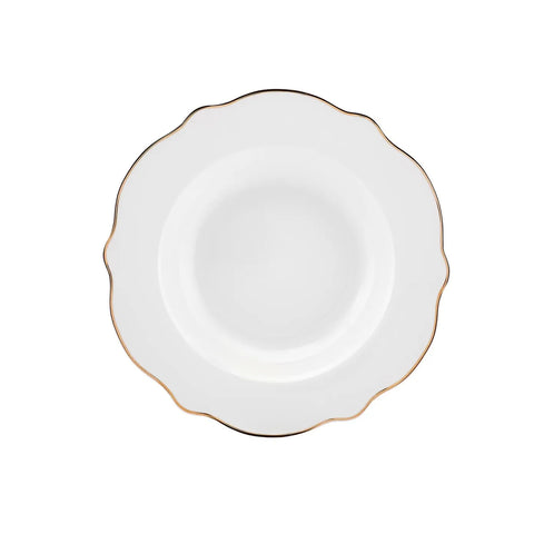 Karaca Daisy Gold Wave Shape tiefe Schüssel 27-teilig 6 Personen Geschirr-Set