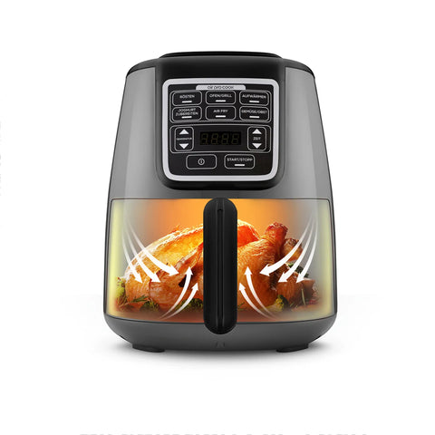 Karaca Air Cook mit Bratfunktion XL Air Fryer Space Gray Black