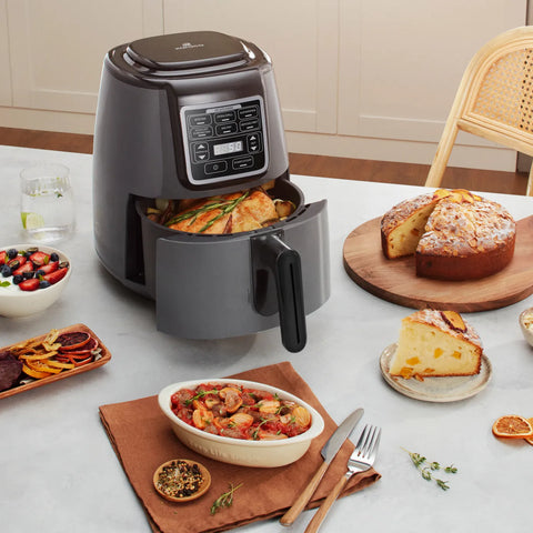 Karaca Air Cook mit Bratfunktion XL Air Fryer Space Gray Black