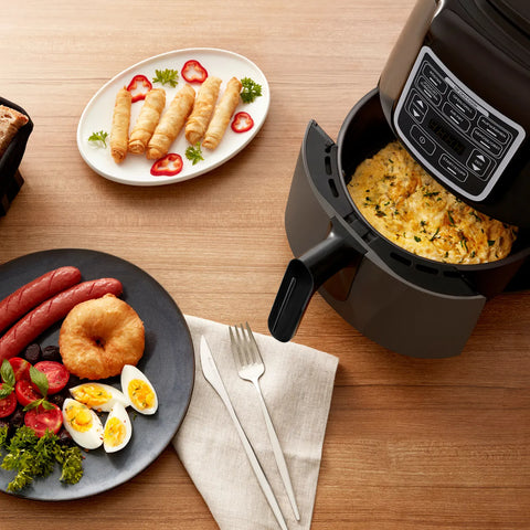 Karaca Air Cook mit Bratfunktion XL Air Fryer Space Gray Black