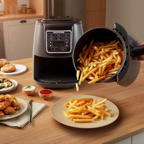 Karaca Air Cook mit Bratfunktion XL Air Fryer Space Gray Black