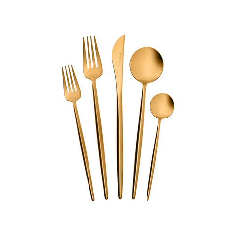 Karaca Jupiter Matte Gold 60-teiliges Besteck für 12 Personen mit Boxed 