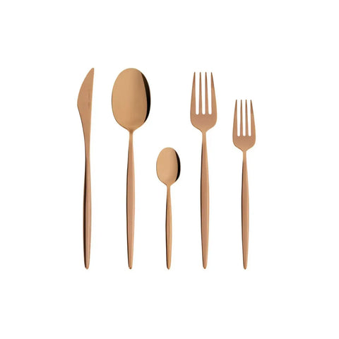 Karaca Lizbon 30 Teiliges 6 Personen Rosegold Besteck (Messer, Gabel Und Löffel) Set