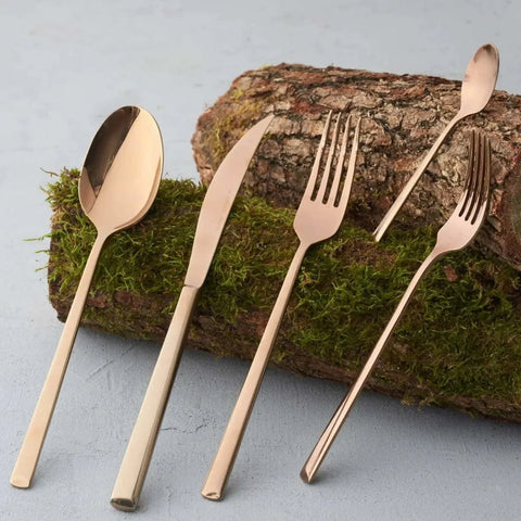 Karaca 30 Teiliges 6 Personen Tivoli Rosegold Besteck (Messer, Gabel Und Löffel) Set