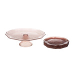 Karaca Glas Blush Kuchenständer mit Serviergeschirr Set für 6 Personen 7 Teile