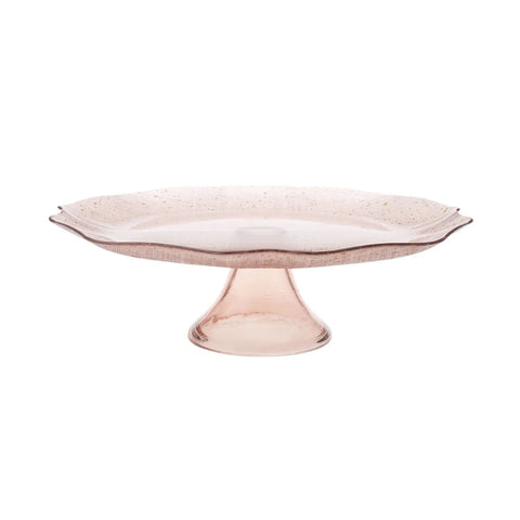 Karaca Glas Blush Kuchenständer mit Serviergeschirr Set für 6 Personen 7 Teile