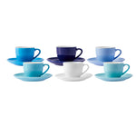 Karaca Espresso Cup Set Schattierungen von Blau für 6 Personen