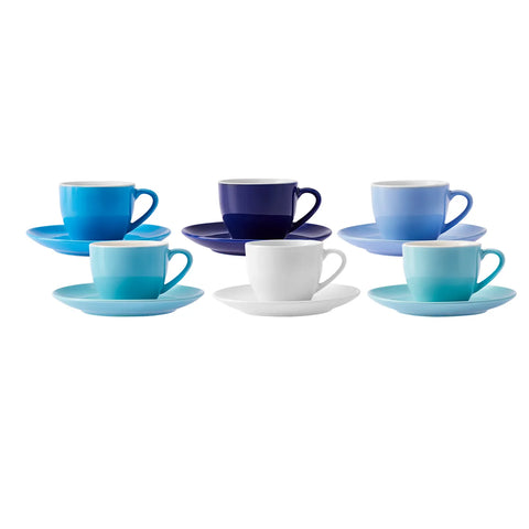 Karaca Espresso Cup Set Schattierungen von Blau für 6 Personen 