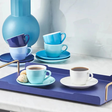 Karaca Espresso Cup Set Schattierungen von Blau für 6 Personen 