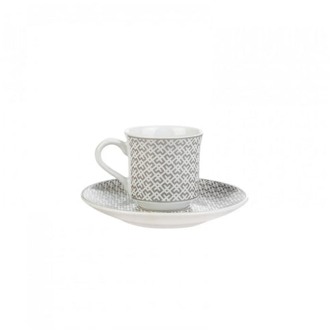 Apricot Vivi Platin (Platinum) Kaffeetassen- Set für 6 Personen