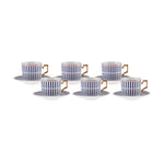 Karaca Jolly Blue Thin Satz von 6 Kaffeetassen 100 ml