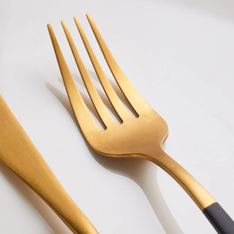Karaca Raven 16-teiliges Edelstahl-Besteckset für 4 Personen, Schwarzgold