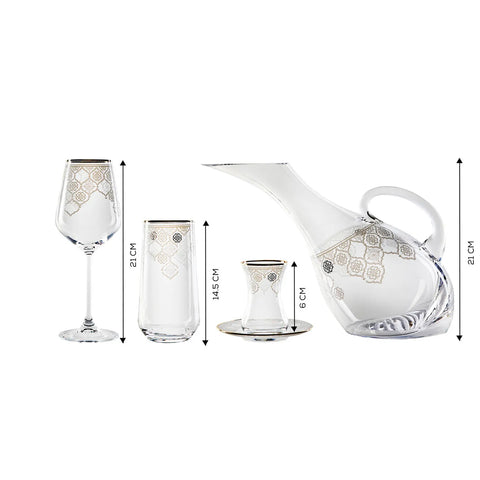 Karaca Hailey Gold Glas-Set,49-teilig