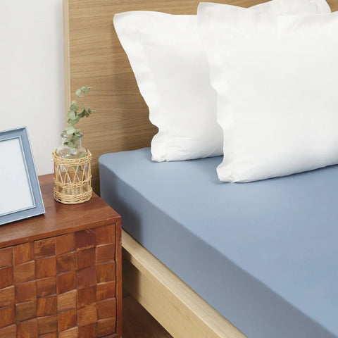 Karaca Home Indigo gekämmtes Doppelspannbetttuch