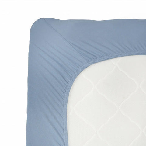 Karaca Home Indigo gekämmtes Doppelspannbetttuch