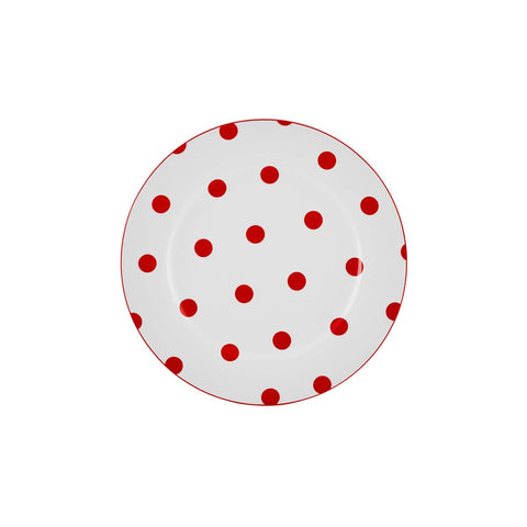 Karaca Polka Dot Weiß Porzellan Dessertteller 19 cm