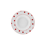 Karaca Polka Dot Porzellan Weiß Grubenteller 22 cm