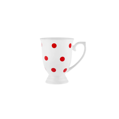 Karaca Polka Dot Weiß Porzellan Tasse 360 ml