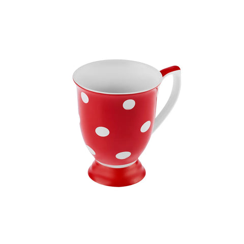 Karaca Polka Dot Rot Weiß Porzellan Tasse 360 ml