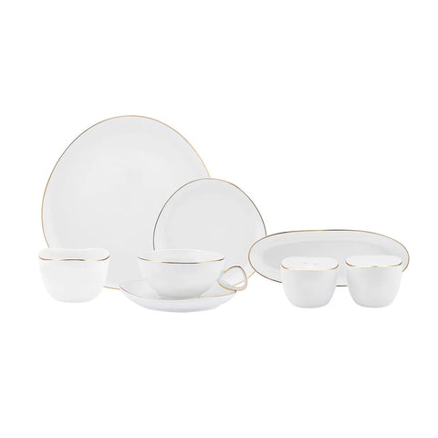 Karaca Streamline Middle Gold 28 Teile für 6 Personen Frühstücks-/Service-Set